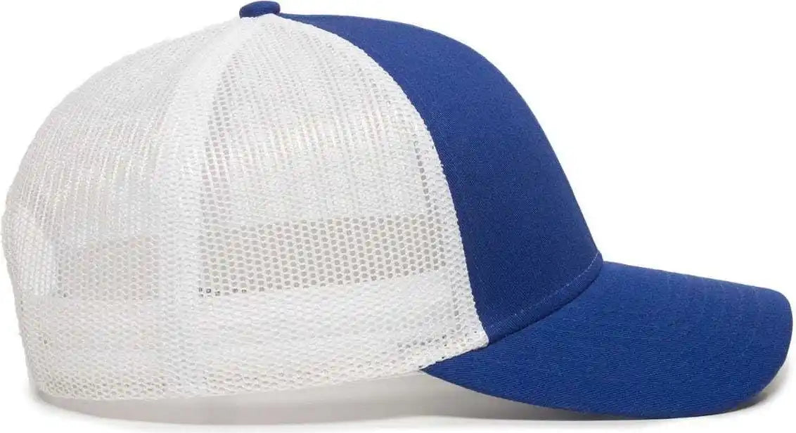 Oc Sports Oc770 Adjustable Mesh Back Cap with Sweatband - Royal White - 6 7/8’’ - 7 1/2’’