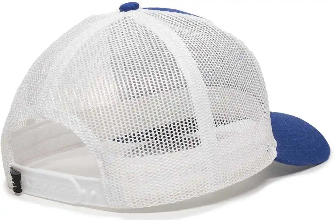 Oc Sports Oc770 Adjustable Mesh Back Cap with Sweatband - Royal White - 6 7/8’’ - 7 1/2’’