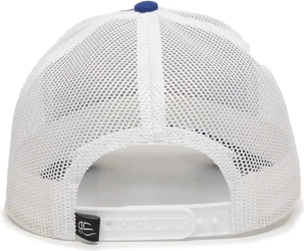 Oc Sports Oc770 Adjustable Mesh Back Cap with Sweatband - Royal White - 6 7/8’’ - 7 1/2’’