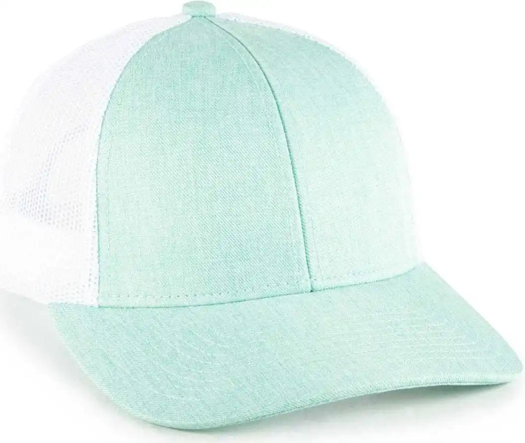 Oc Sports Oc770l Heathered Adjustable Mesh Back Cap - Mint White - 6 7/8’’ - 7 1/2’’