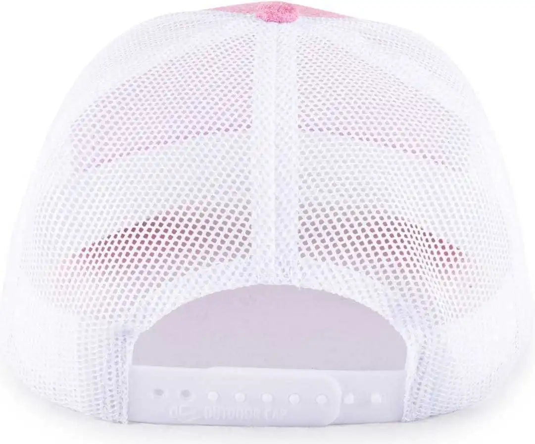 Oc Sports Oc770l Heathered Adjustable Mesh Back Cap - Pink White - 6 7/8’’ - 7 1/2’’