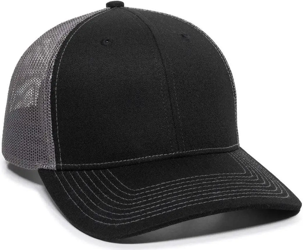 Oc Sports Oc771 Adjustable Mesh Back Cap - Black Charcoal - Dark Gray / 6 7/8’’ - 7 1/2’’