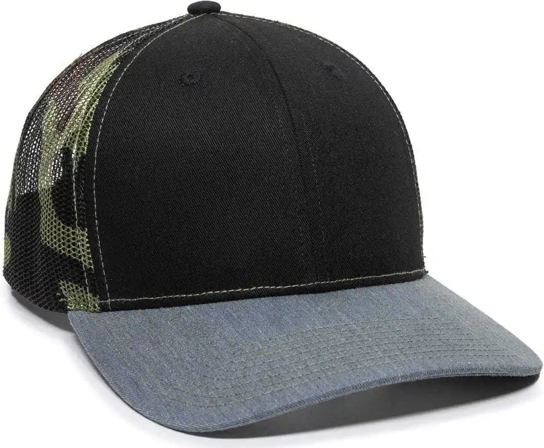 Oc Sports Oc771 Adjustable Mesh Back Cap - Black Generic Camo Heathered Gray - 6 7/8’’ - 7 1/2’’