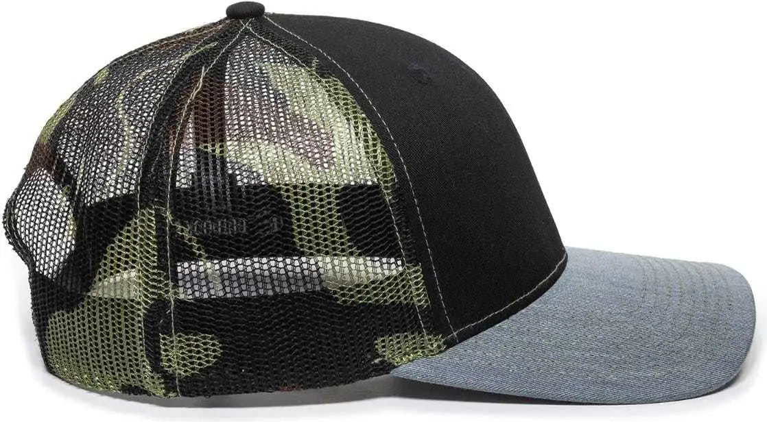 Oc Sports Oc771 Adjustable Mesh Back Cap - Black Generic Camo Heathered Gray - 6 7/8’’ - 7 1/2’’