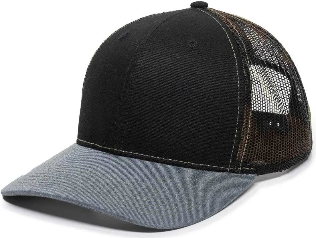 Oc Sports Oc771 Adjustable Mesh Back Cap - Black Generic Camo Heathered Gray - 6 7/8’’ - 7 1/2’’