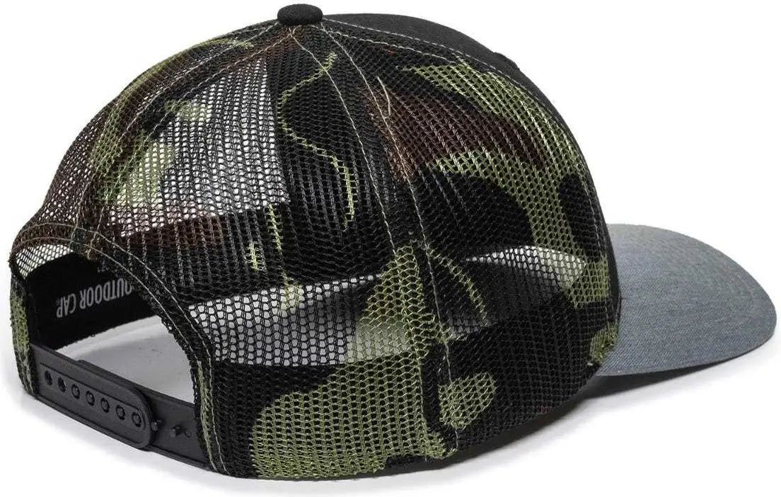 Oc Sports Oc771 Adjustable Mesh Back Cap - Black Generic Camo Heathered Gray - 6 7/8’’ - 7 1/2’’