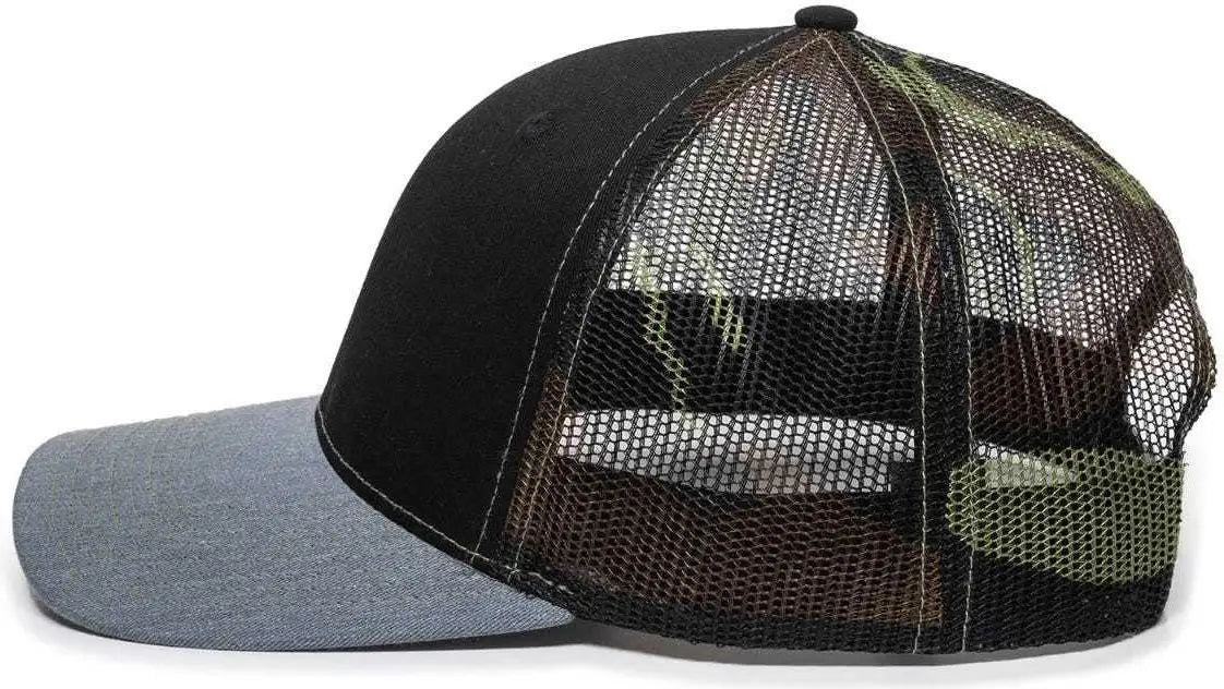 Oc Sports Oc771 Adjustable Mesh Back Cap - Black Generic Camo Heathered Gray - 6 7/8’’ - 7 1/2’’