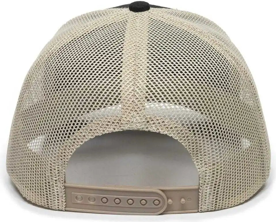 Oc Sports Oc771 Adjustable Mesh Back Cap - Black Khaki - 6 7/8’’ - 7 1/2’’