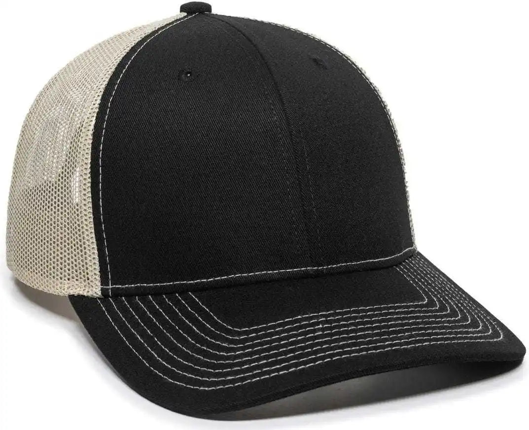 Oc Sports Oc771 Adjustable Mesh Back Cap - Black Khaki - 6 7/8’’ - 7 1/2’’