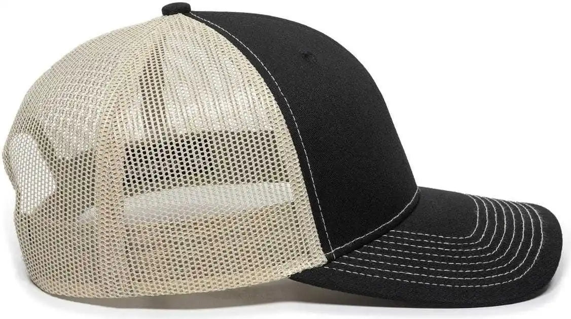 Oc Sports Oc771 Adjustable Mesh Back Cap - Black Khaki - 6 7/8’’ - 7 1/2’’