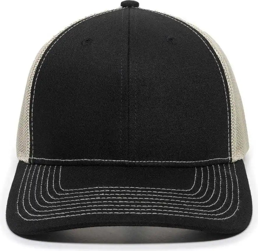 Oc Sports Oc771 Adjustable Mesh Back Cap - Black Khaki - 6 7/8’’ - 7 1/2’’