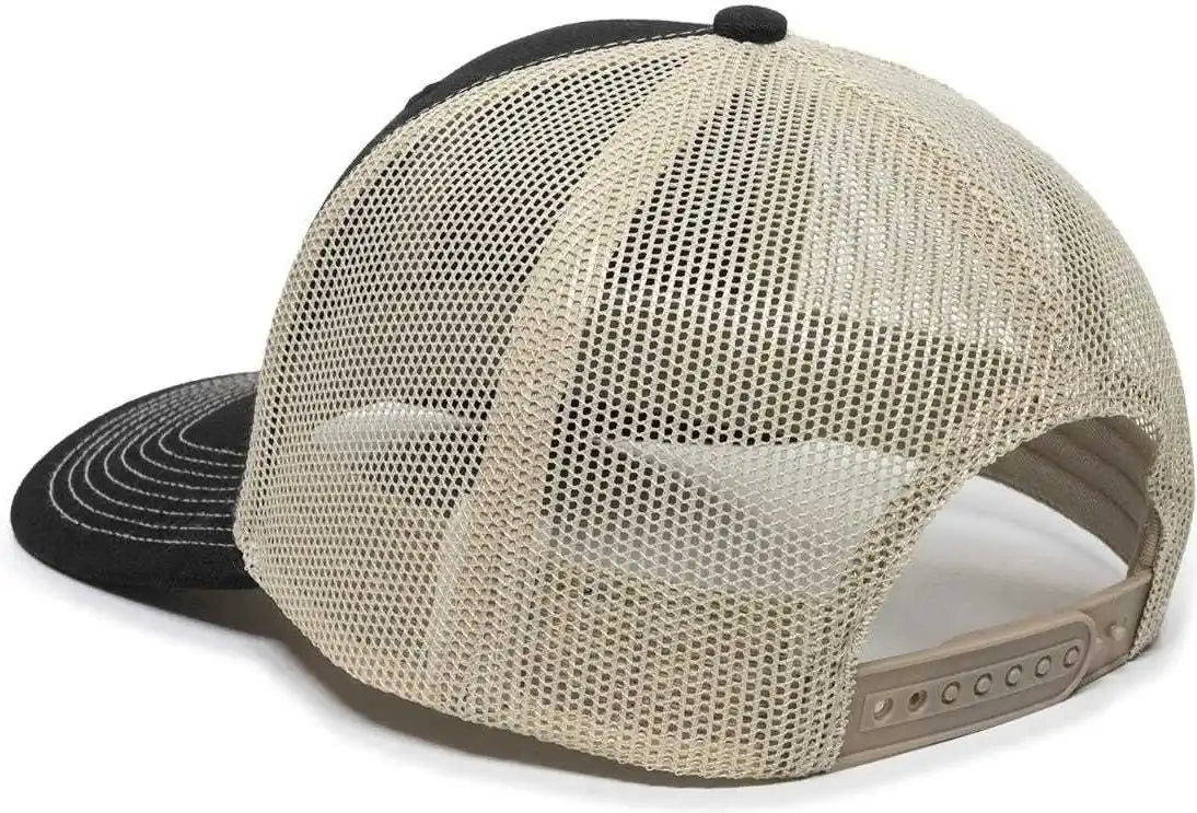 Oc Sports Oc771 Adjustable Mesh Back Cap - Black Khaki - 6 7/8’’ - 7 1/2’’