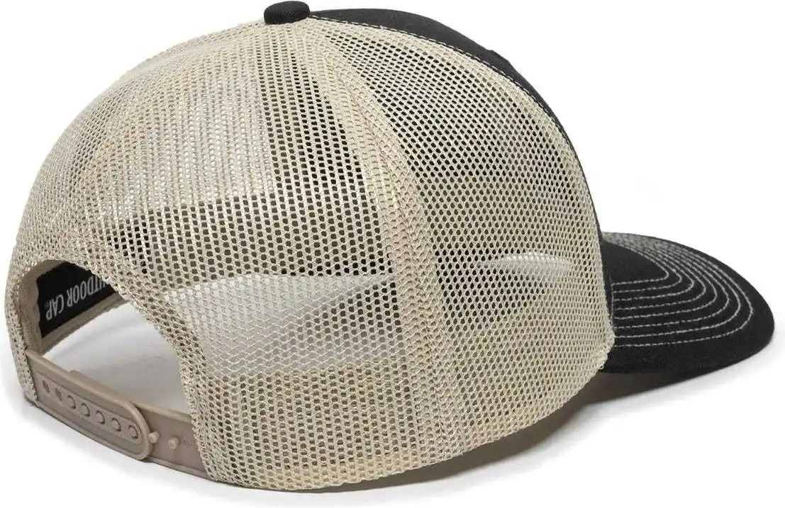 Oc Sports Oc771 Adjustable Mesh Back Cap - Black Khaki - 6 7/8’’ - 7 1/2’’