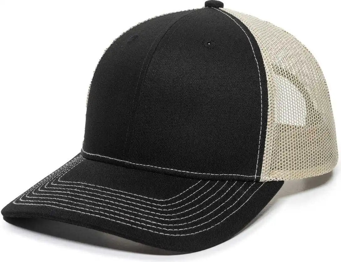 Oc Sports Oc771 Adjustable Mesh Back Cap - Black Khaki - 6 7/8’’ - 7 1/2’’