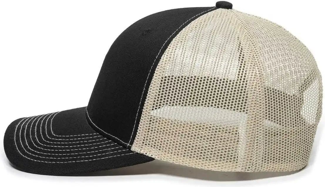 Oc Sports Oc771 Adjustable Mesh Back Cap - Black Khaki - 6 7/8’’ - 7 1/2’’
