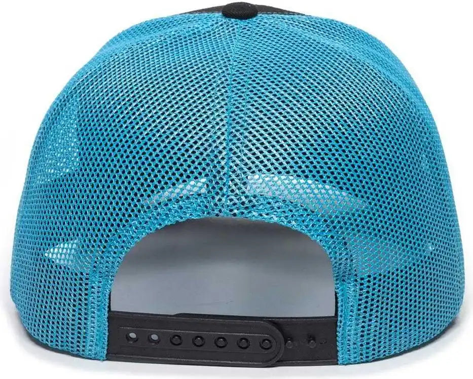 Oc Sports Oc771 Adjustable Mesh Back Cap - Black Neon Blue - 6 7/8’’ - 7 1/2’’