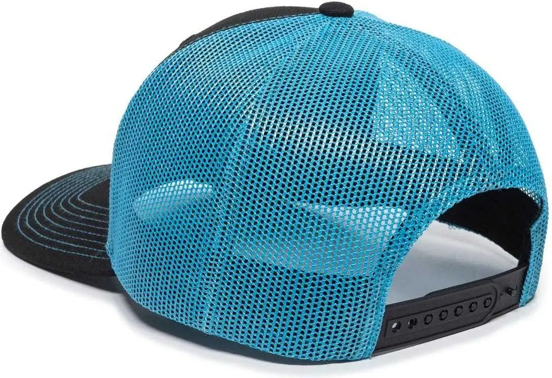 Oc Sports Oc771 Adjustable Mesh Back Cap - Black Neon Blue - 6 7/8’’ - 7 1/2’’