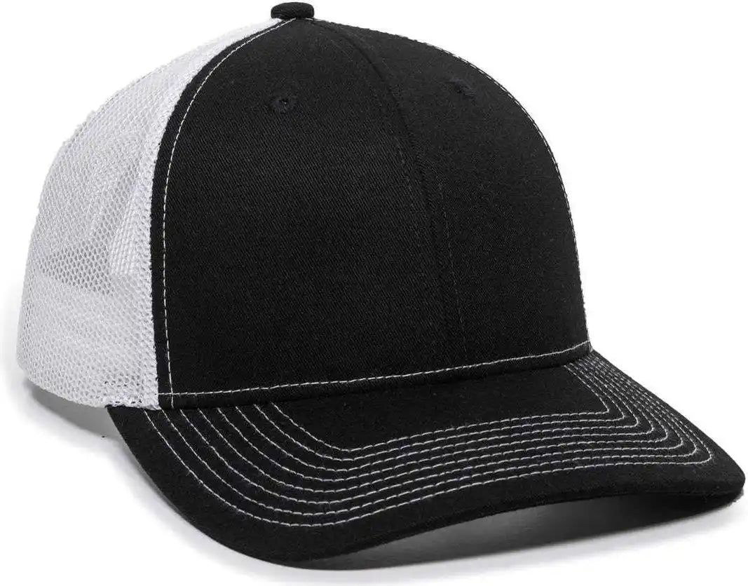 Oc Sports Oc771 Adjustable Mesh Back Cap - Black White - 6 3/8’’ - 7’’