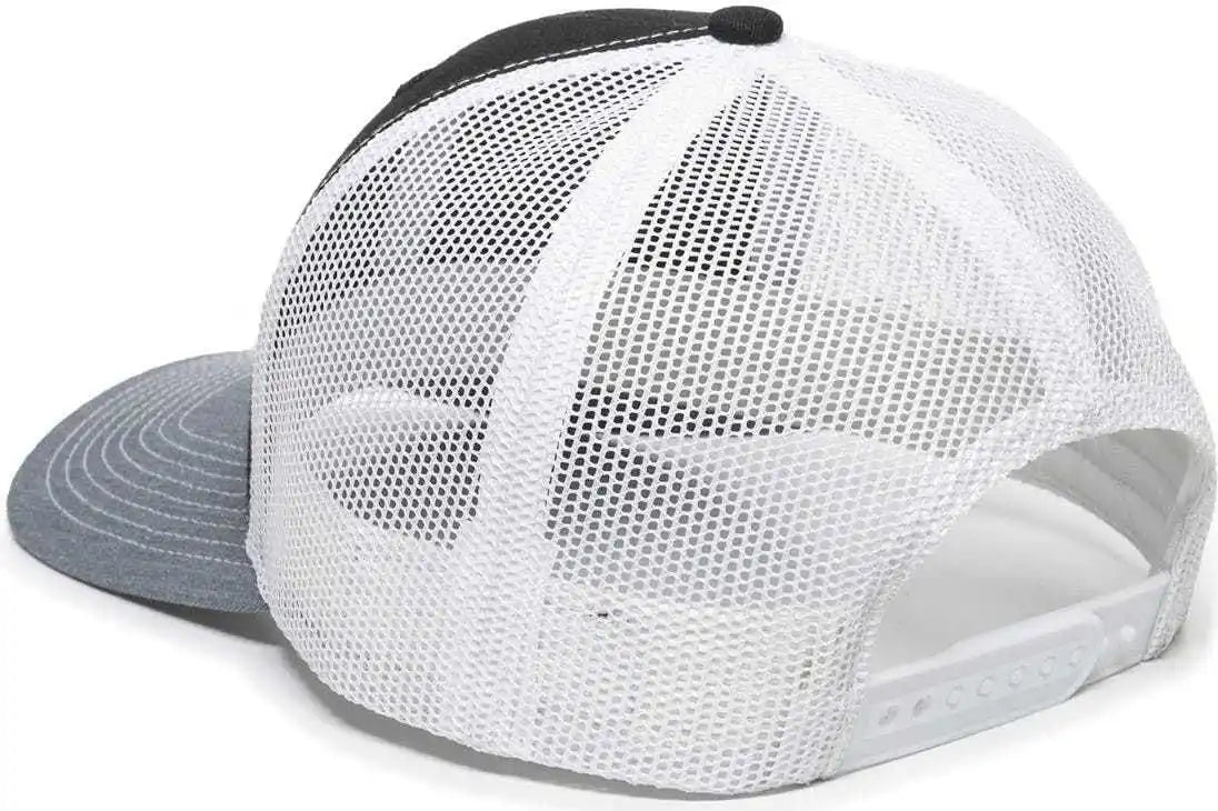 Oc Sports Oc771 Adjustable Mesh Back Cap - Black White Heathered Gray - 6 7/8’’ - 7 1/2’’