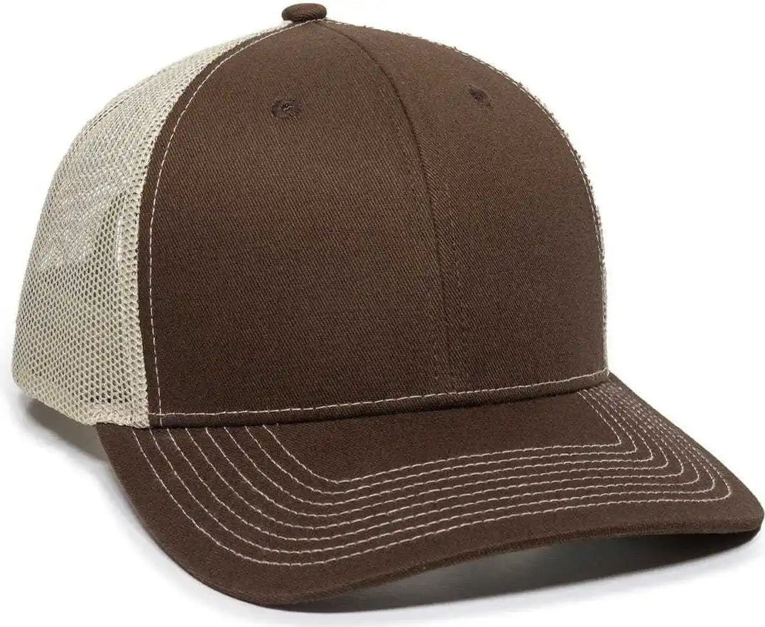Oc Sports Oc771 Adjustable Mesh Back Cap - Brown Khaki - 6 7/8’’ - 7 1/2’’