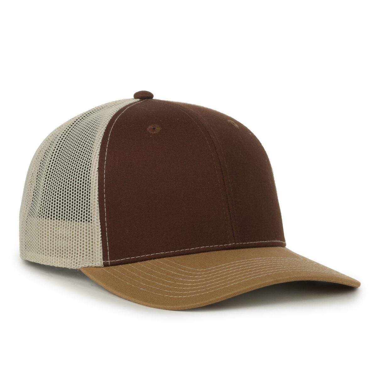 Oc Sports Oc771 Adjustable Mesh Back Cap - Brown Khaki Old Gold
