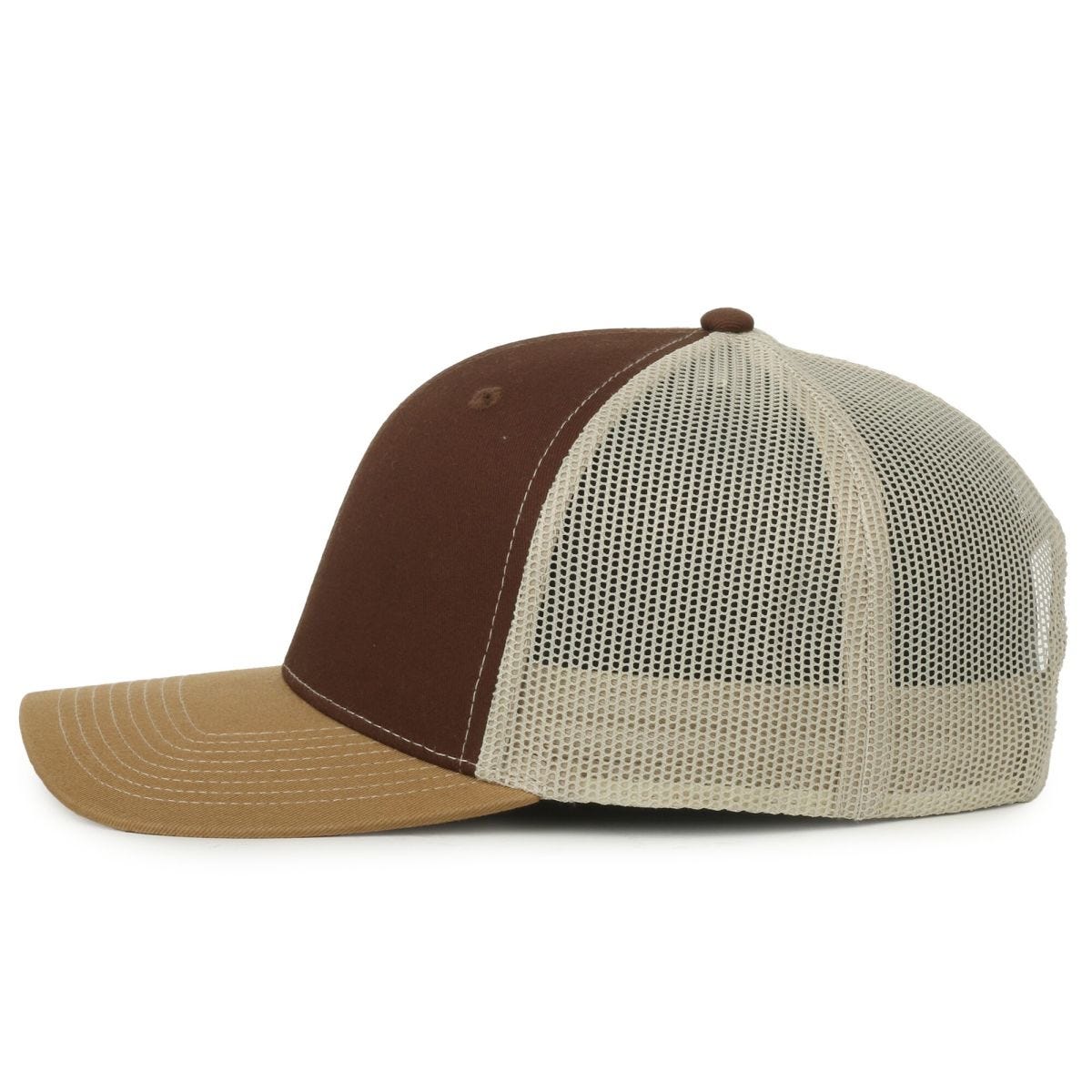 Oc Sports Oc771 Adjustable Mesh Back Cap - Brown Khaki Old Gold