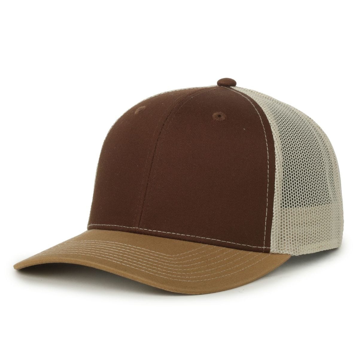 Oc Sports Oc771 Adjustable Mesh Back Cap - Brown Khaki Old Gold