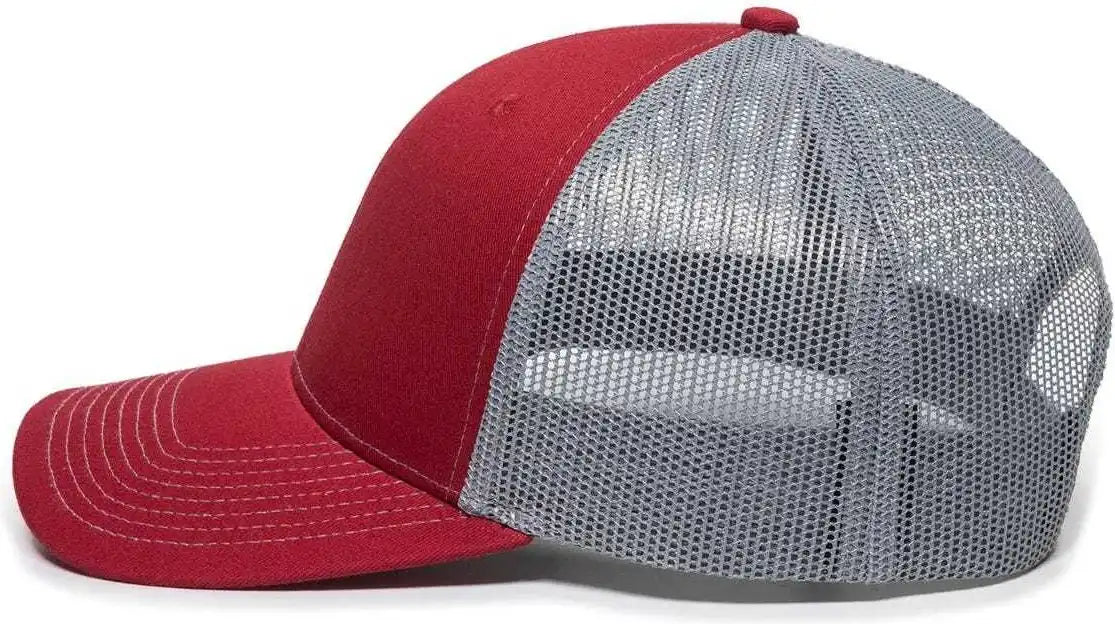 Oc Sports Oc771 Adjustable Mesh Back Cap - Cardinal Gray - 6 7/8’’ - 7 1/2’’