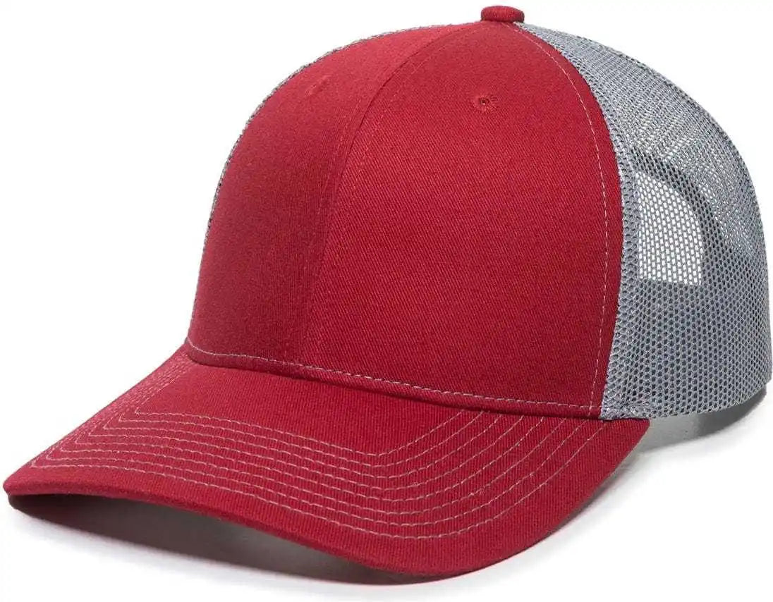 Oc Sports Oc771 Adjustable Mesh Back Cap - Cardinal Gray - 6 7/8’’ - 7 1/2’’