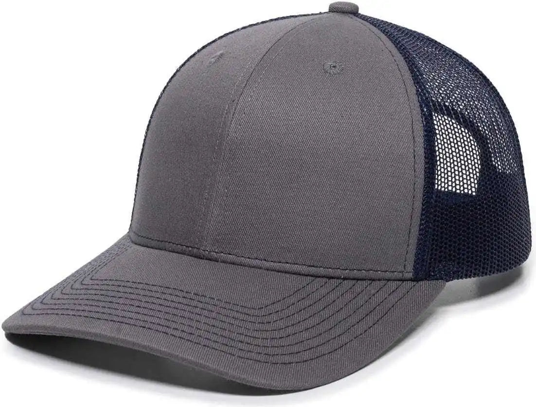 Oc Sports Oc771 Adjustable Mesh Back Cap - Charcoal Navy - Dark Gray / 6 7/8’’ - 7 1/2’’
