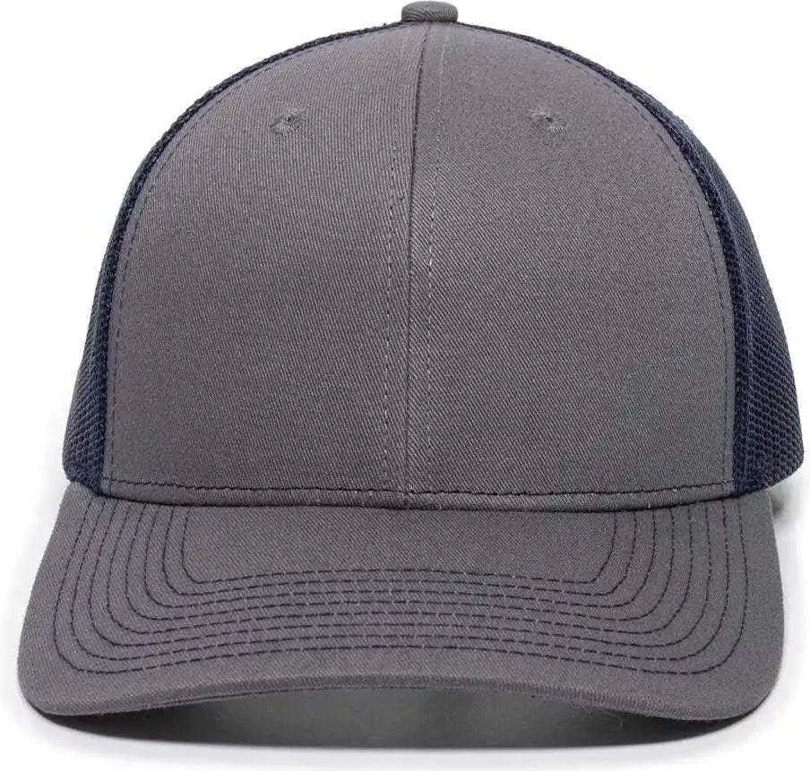 Oc Sports Oc771 Adjustable Mesh Back Cap - Charcoal Navy - Dark Gray / 6 7/8’’ - 7 1/2’’