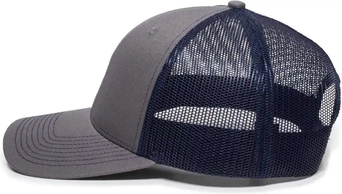 Oc Sports Oc771 Adjustable Mesh Back Cap - Charcoal Navy - Dark Gray / 6 7/8’’ - 7 1/2’’