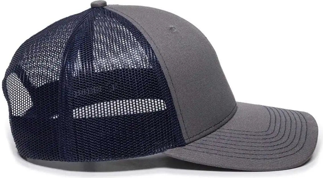 Oc Sports Oc771 Adjustable Mesh Back Cap - Charcoal Navy - Dark Gray / 6 7/8’’ - 7 1/2’’