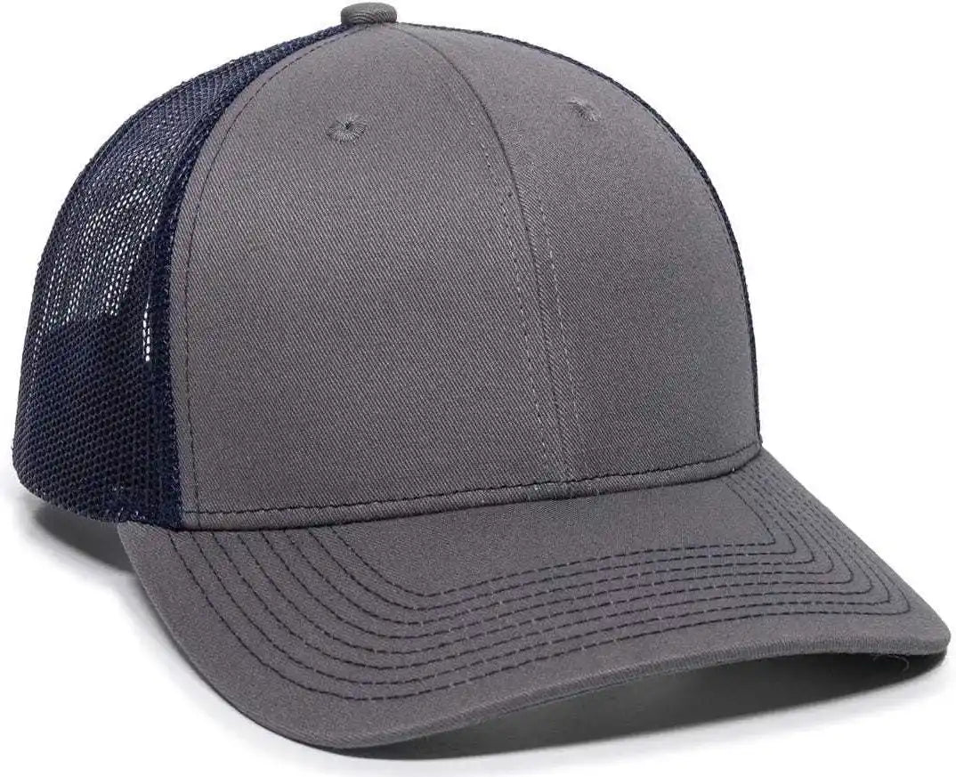 Oc Sports Oc771 Adjustable Mesh Back Cap - Charcoal Navy - Dark Gray / 6 7/8’’ - 7 1/2’’