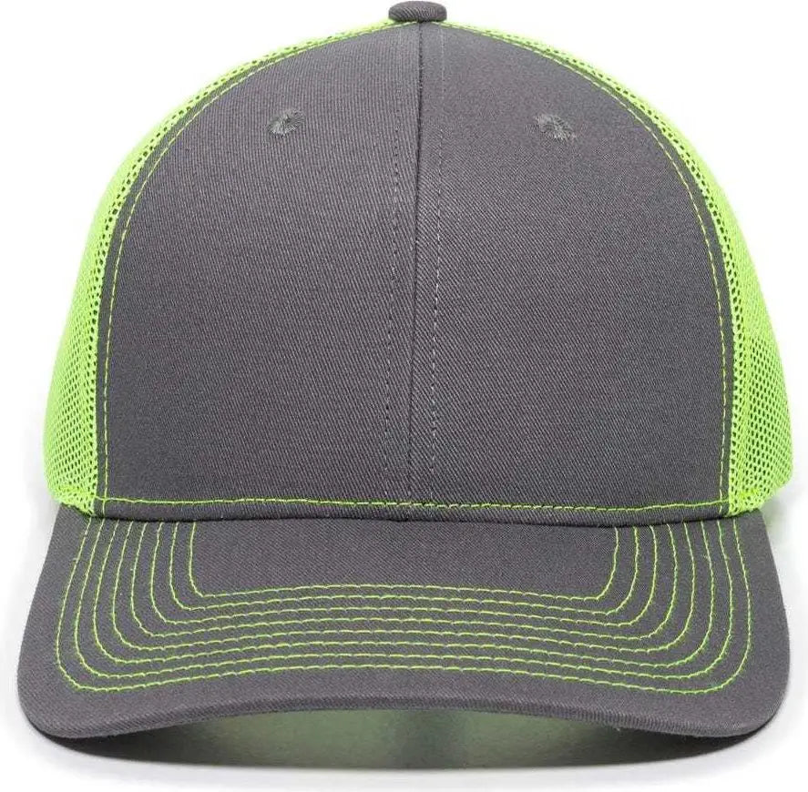 Oc Sports Oc771 Adjustable Mesh Back Cap - Charcoal Neon Yellow