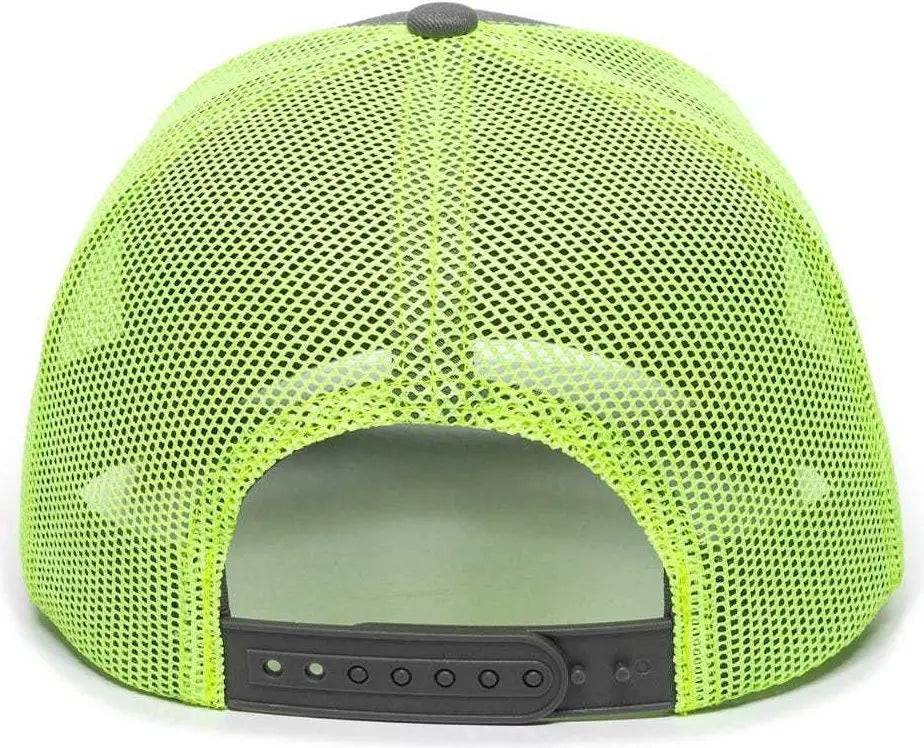 Oc Sports Oc771 Adjustable Mesh Back Cap - Charcoal Neon Yellow