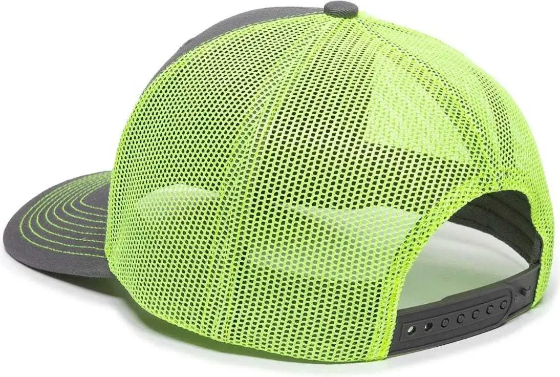 Oc Sports Oc771 Adjustable Mesh Back Cap - Charcoal Neon Yellow