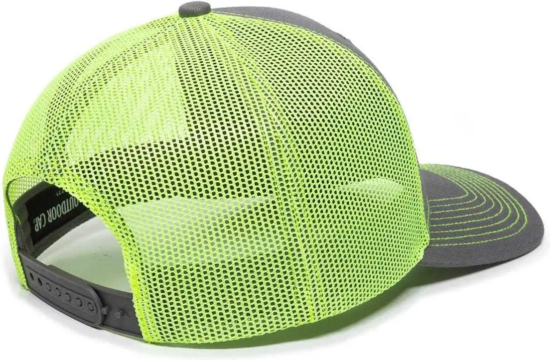 Oc Sports Oc771 Adjustable Mesh Back Cap - Charcoal Neon Yellow