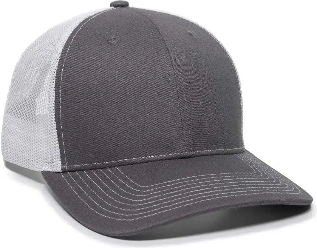Oc Sports Oc771 Adjustable Mesh Back Cap - Charcoal White - Dark Gray / 6 3/8’’ - 7’’