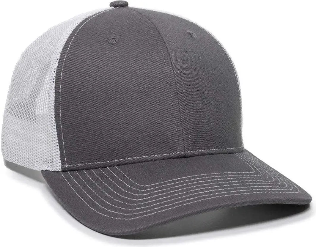 Oc Sports Oc771 Adjustable Mesh Back Cap - Charcoal White - Dark Gray / 6 3/8’’ - 7’’