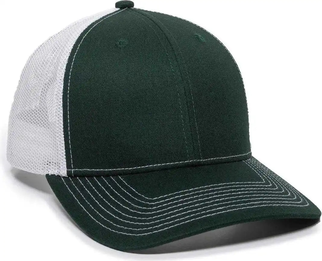Oc Sports Oc771 Adjustable Mesh Back Cap - Dark Green White - Forest / 6 3/8’’ - 7’’
