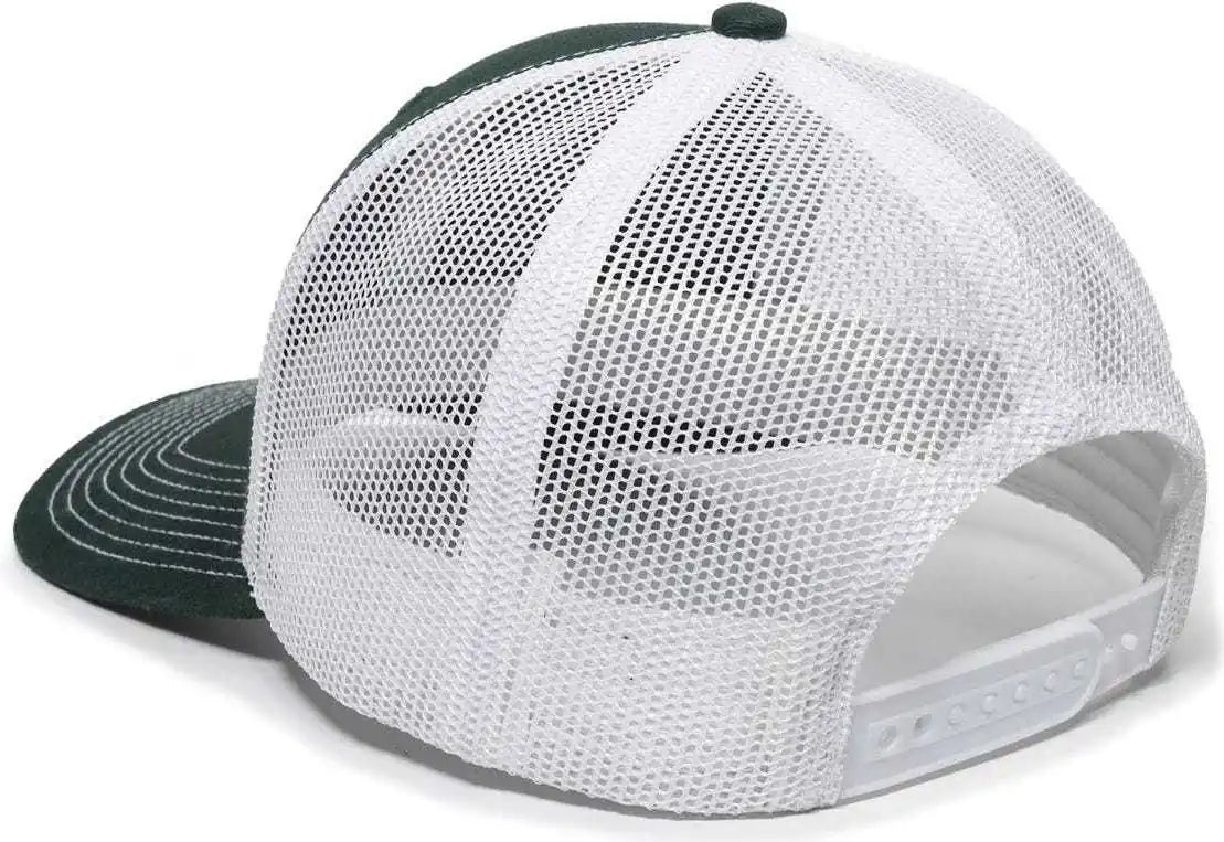 Oc Sports Oc771 Adjustable Mesh Back Cap - Dark Green White