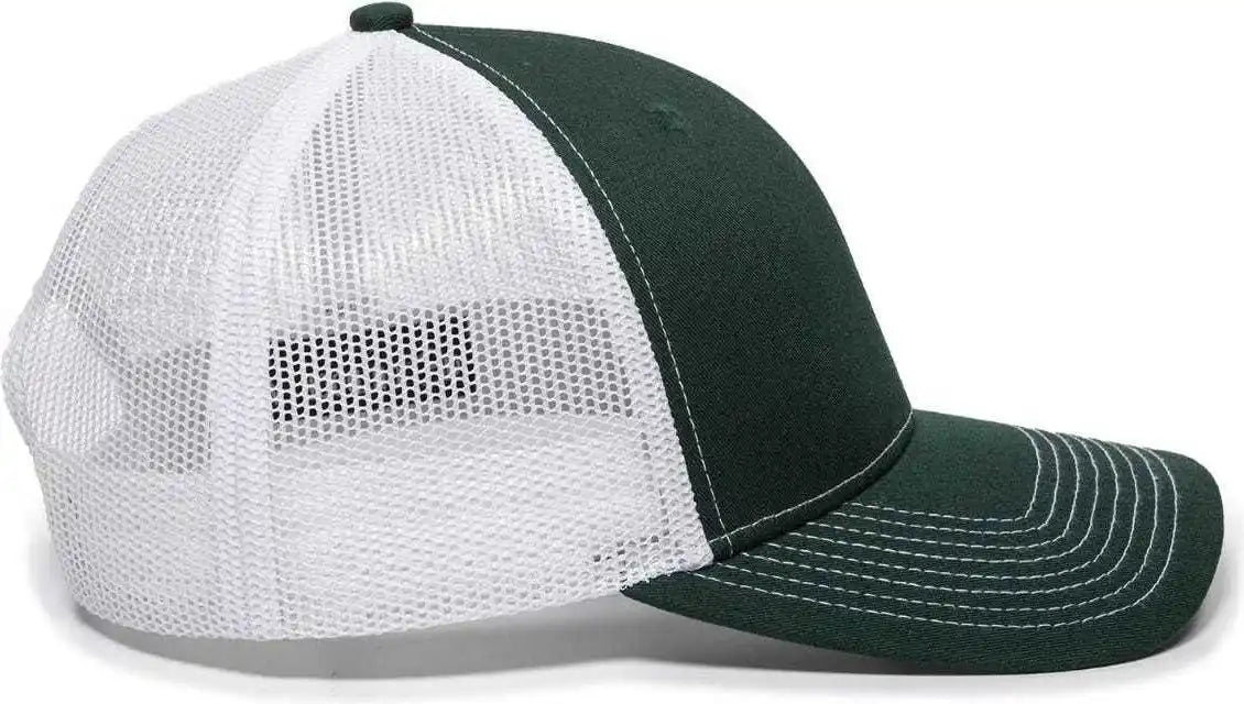 Oc Sports Oc771 Adjustable Mesh Back Cap - Dark Green White