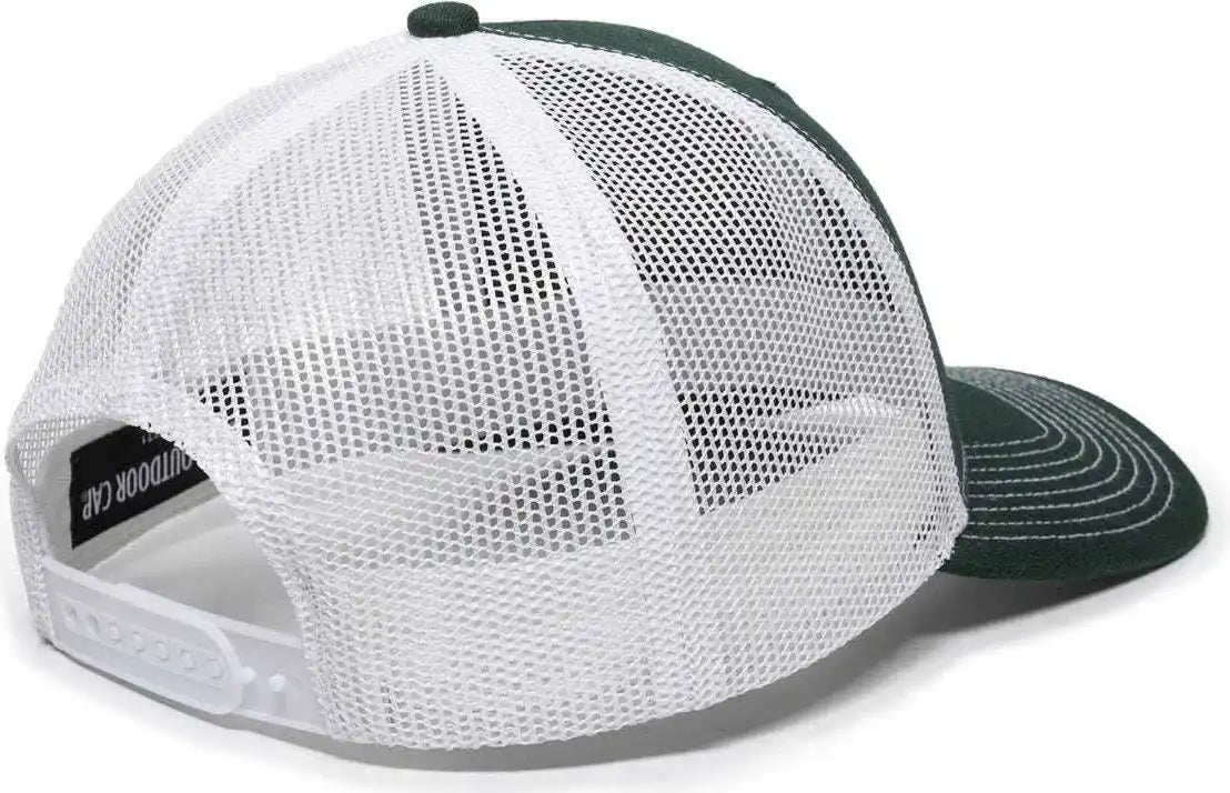 Oc Sports Oc771 Adjustable Mesh Back Cap - Dark Green White