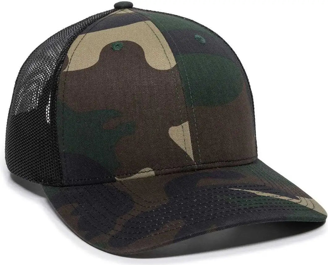 Oc Sports Oc771 Adjustable Mesh Back Cap - Generic Camo Black - Green / 6 7/8’’ - 7 1/2’’