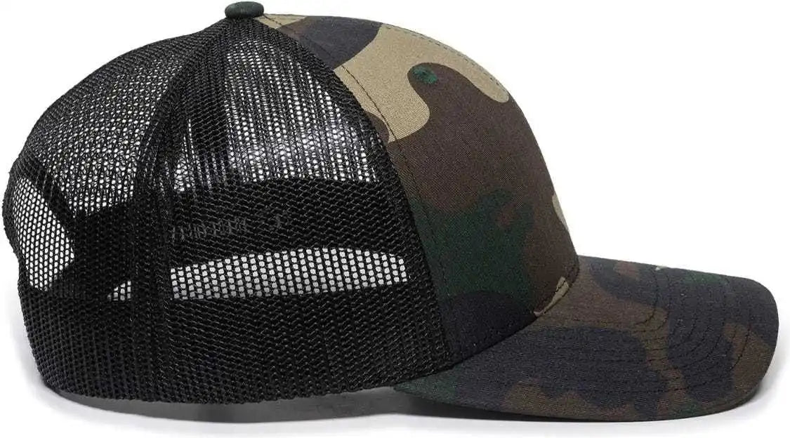 Oc Sports Oc771 Adjustable Mesh Back Cap - Generic Camo Black - Green / 6 7/8’’ - 7 1/2’’