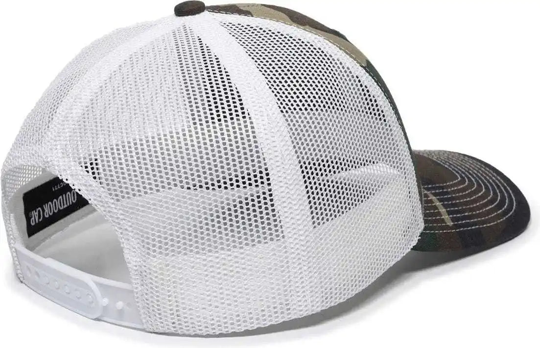 Oc Sports Oc771 Adjustable Mesh Back Cap - Generic Camo White - Green / 6 7/8’’ - 7 1/2’’