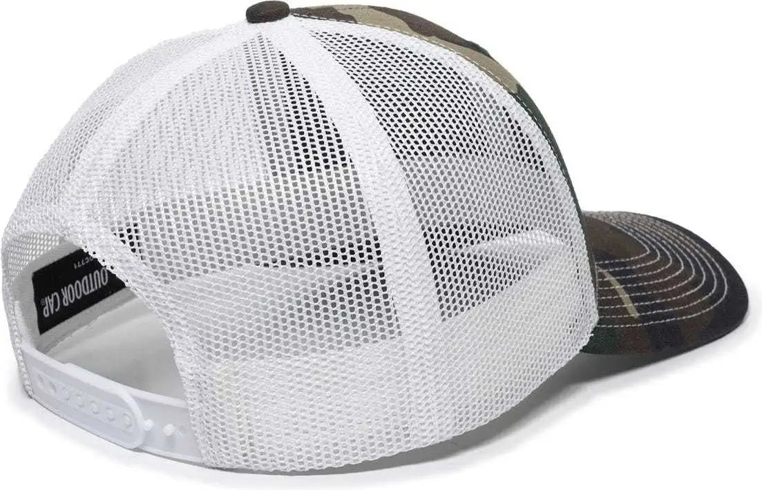 Oc Sports Oc771 Adjustable Mesh Back Cap - Generic Camo White - Green / 6 7/8’’ - 7 1/2’’