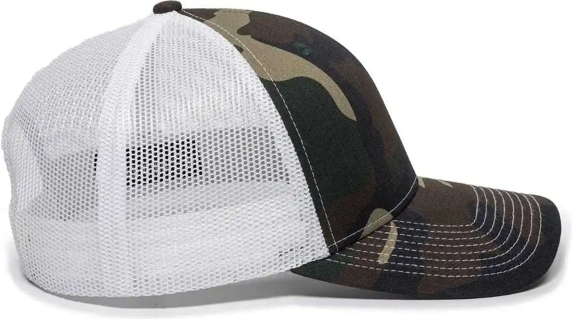 Oc Sports Oc771 Adjustable Mesh Back Cap - Generic Camo White - Green / 6 7/8’’ - 7 1/2’’