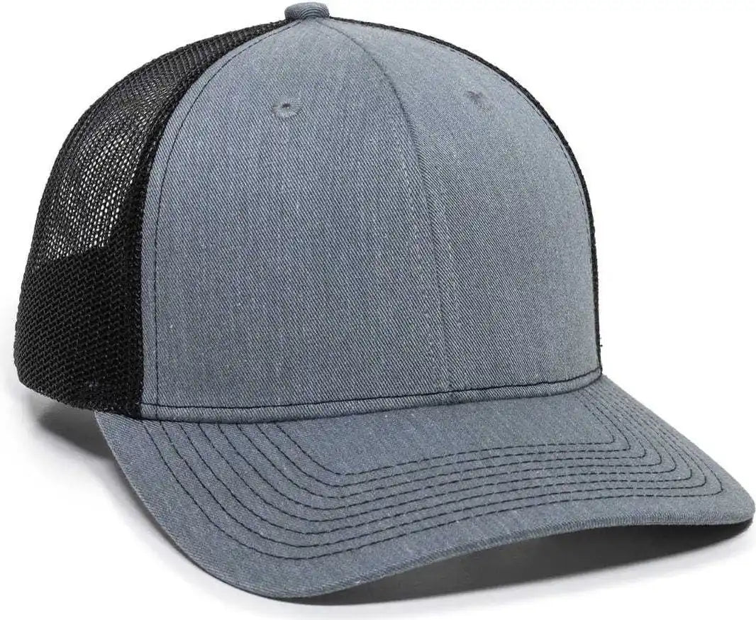 Oc Sports Oc771 Adjustable Mesh Back Cap - Heathered Gray Black - 6 7/8’’ - 7 1/2’’